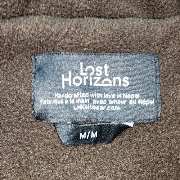 Lost Horizons Handmade in Nepal 100% Wool Zipper Jacket Size M - Picture 3 of 10